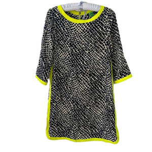 Alice and Trixie Snake Print Neon Trim Silk Shift Dress